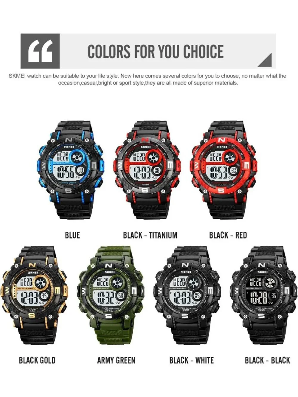 Mens Black Red Analog Quartz Electronic Military Multifunction LED Digital Watch